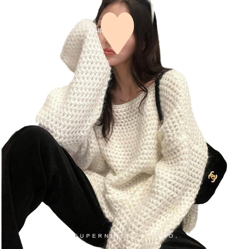 Damen Kuscheliger Oversized Pullover aus grobem Strick Drune