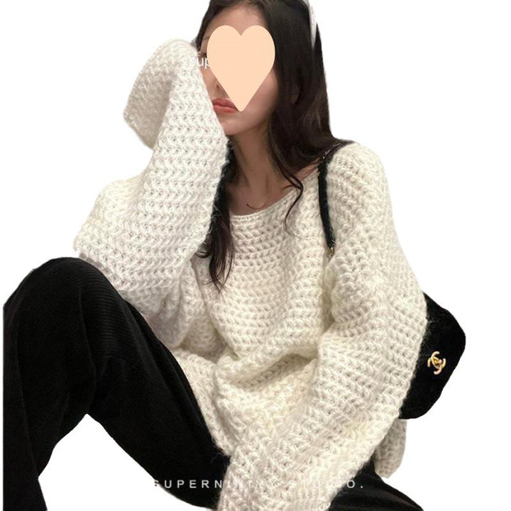 Damen Kuscheliger Oversized Pullover aus grobem Strick Drune