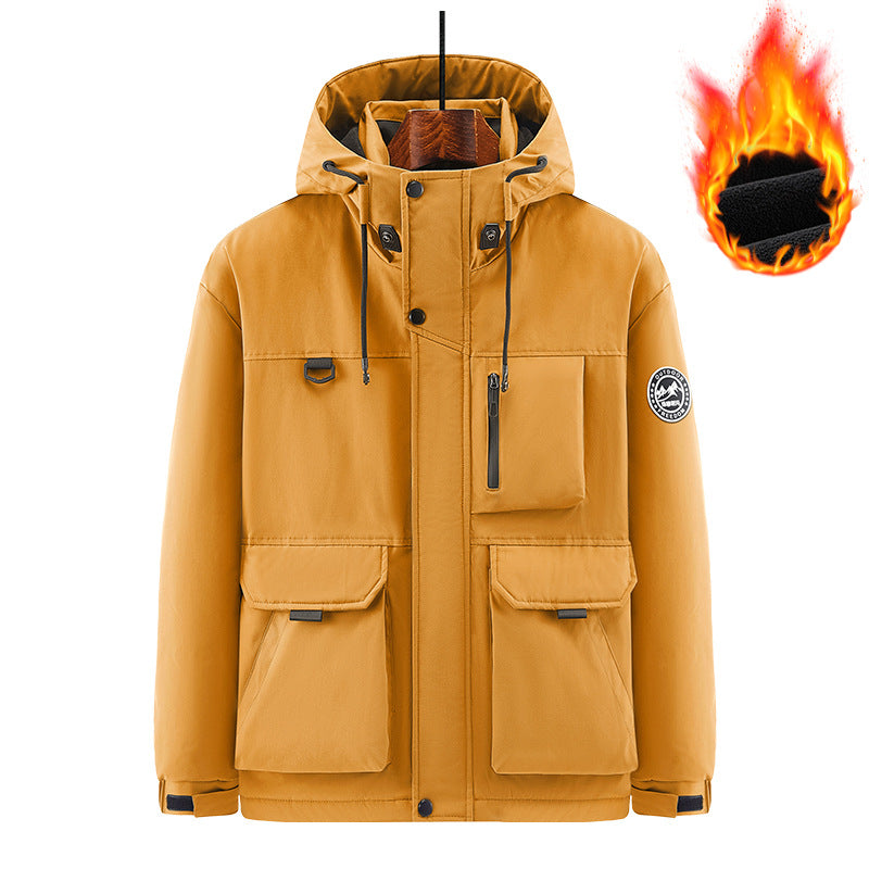 Herren Technischer Thermo-Parka mit Microfleece-Innenfutter und Utility-Taschen Drune