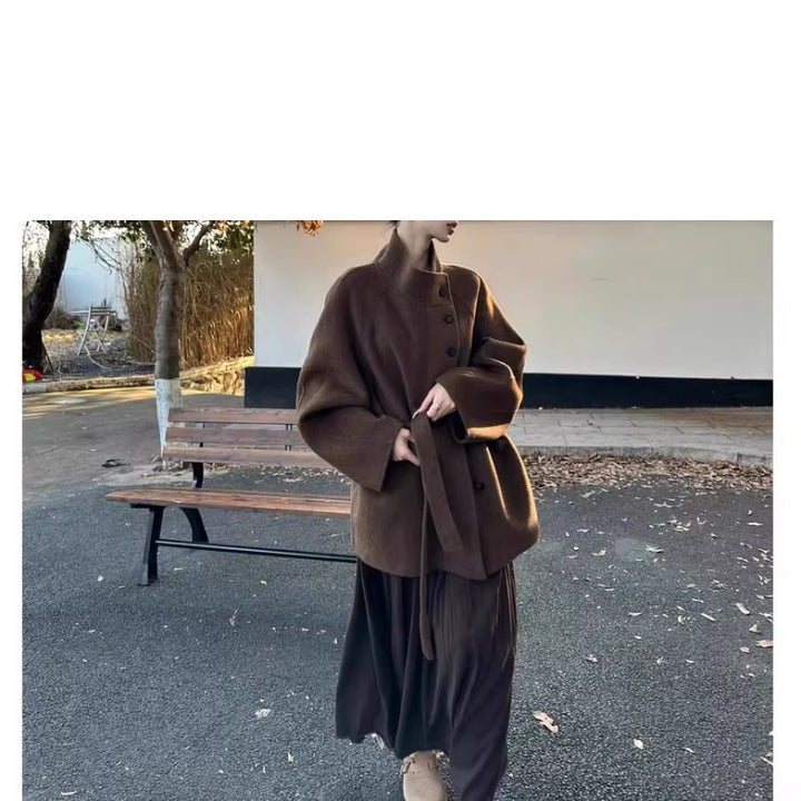 Damen Modische Oversized-Wolljacke Drune