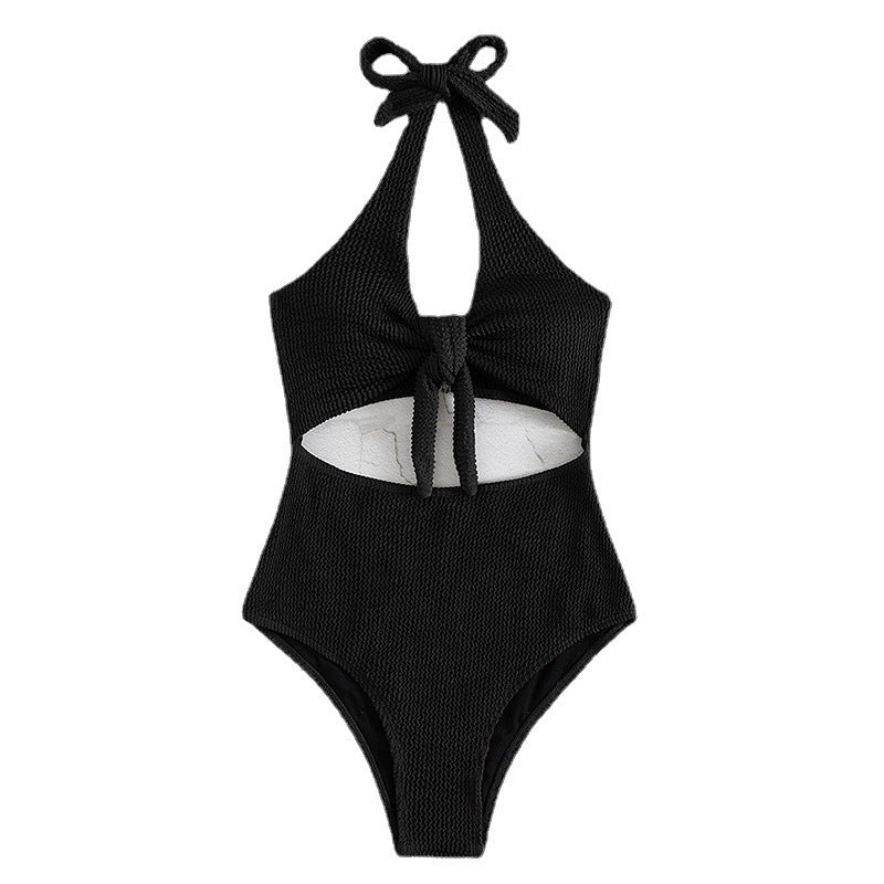 Damen Cut-Out Einteiler Badeanzug mit Knoten-Detail Drune