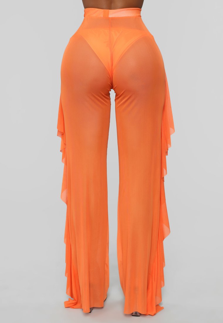 Damen Anziehbare Boho-Hosen mit Rüsche Drune