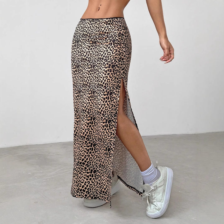 Damen Eleganter Maxirock mit hohem Schlitz Drune