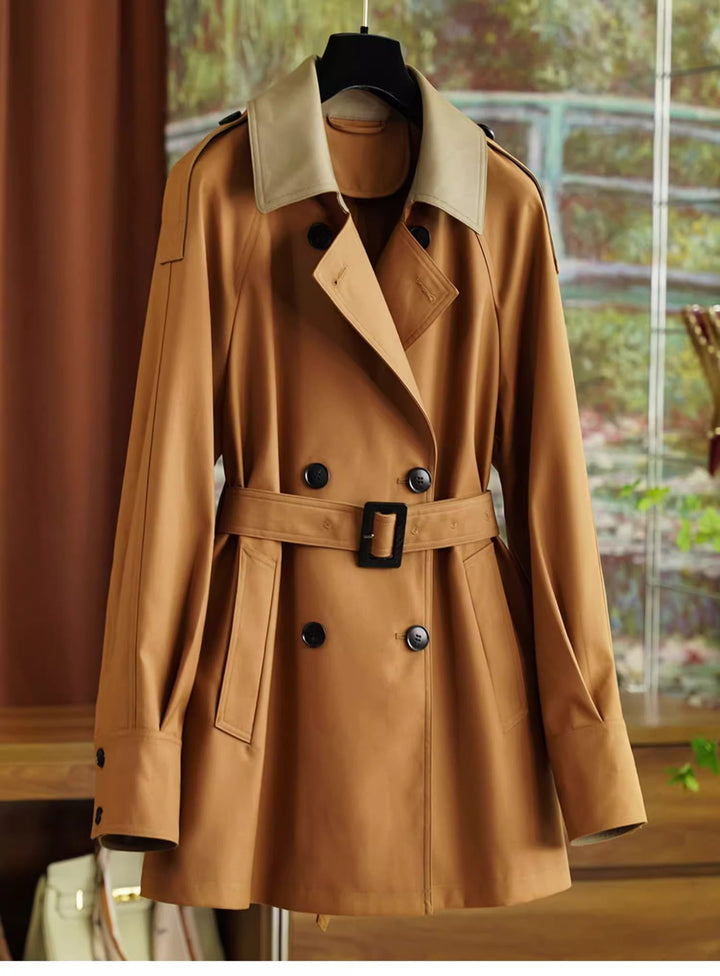 Damen Elegant geschnittene Trenchjacke mit Taillengürtel Drune