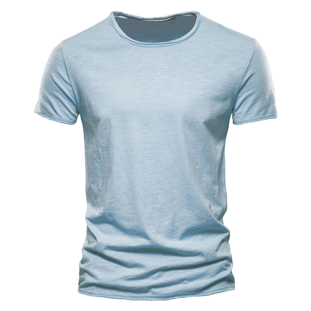 Herren nan leichtes Baumwollshirt mit Rundhalsausschnitt und schlanker Passform Drune
