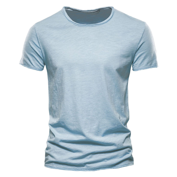 Herren nan leichtes Baumwollshirt mit Rundhalsausschnitt und schlanker Passform Drune