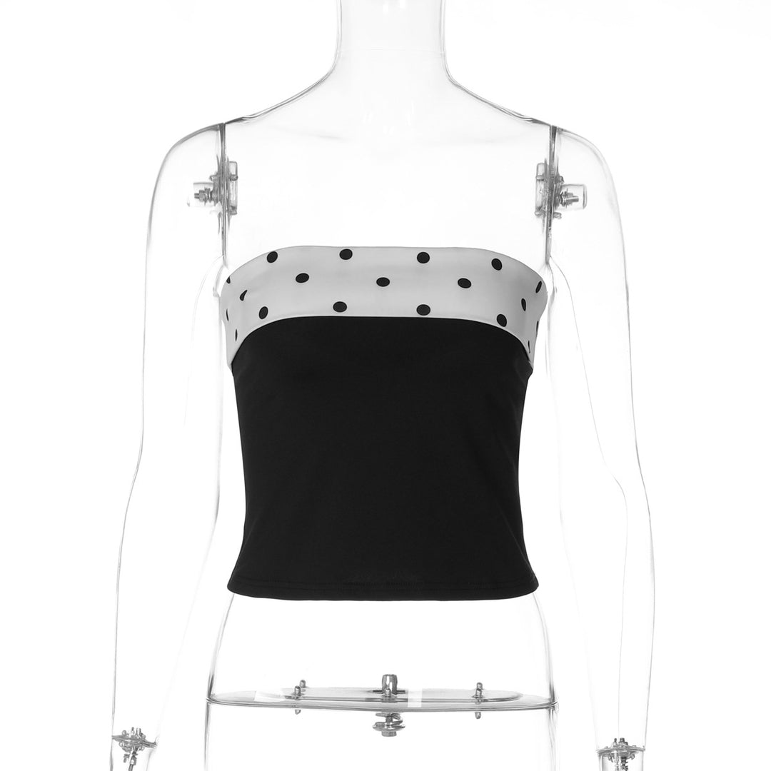 Damen Polka-Dots Bandeau-Top Drune