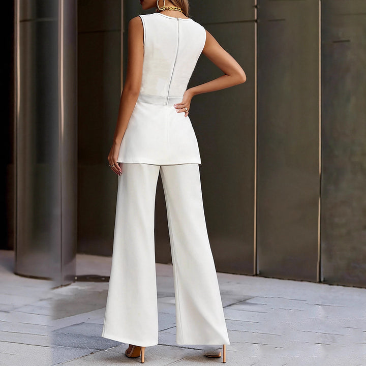 Damen Modisches Jumpsuit mit tailliertem Schnitt und V-Ausschnitt Drune