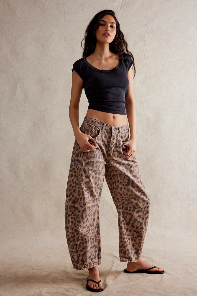 Damen Baggy-Jeans im Modernen Stil Drune
