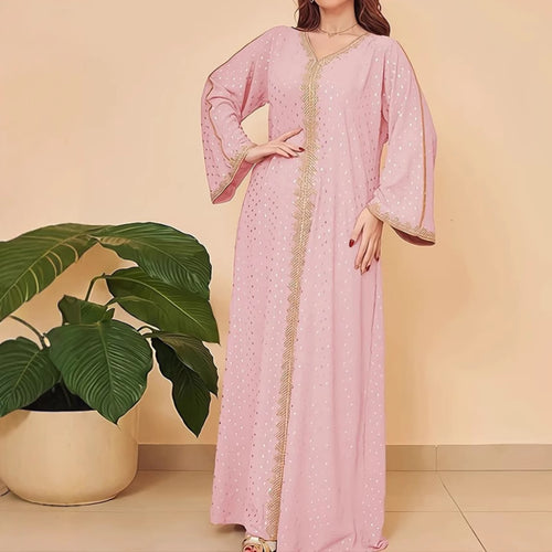 Damen Kaftankleid mit elegantem Stickdesign und weitem Schnitt Drune