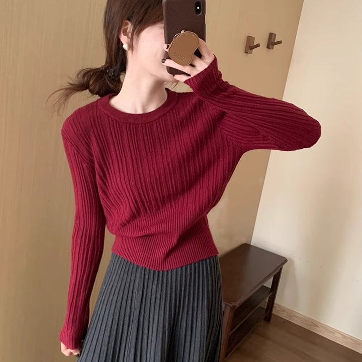 Damen Strickpullover mit eleganter Rippstruktur und taillierter Silhouette Drune