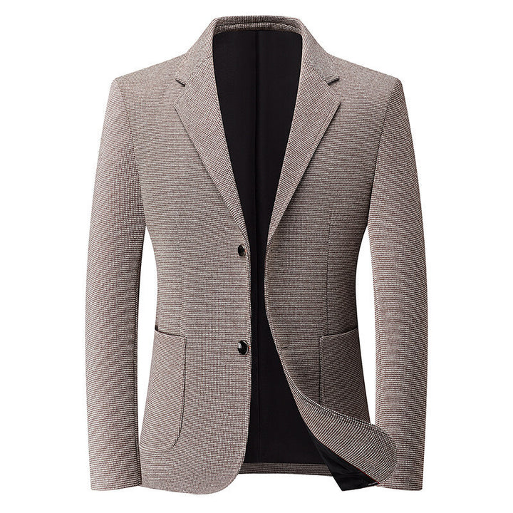 Herren Slim-Fit Blazer im feinen Struktur-Tweed mit aufgesetzten Pattentaschen Drune