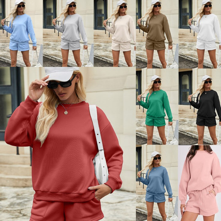 Damen Lässiges Sweatset mit Oversize‑Sweatshirt und hochgeschnittenen Shorts Drune