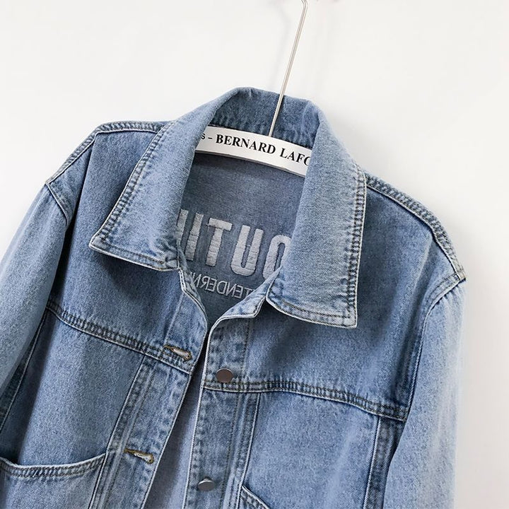 Damen Modische Jeansjacke Drune