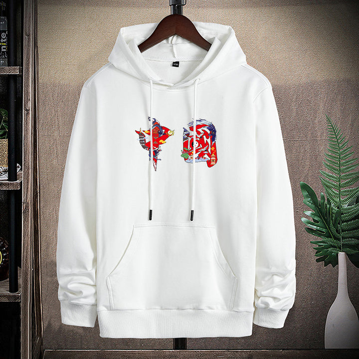 Unisex Kapuzen-Sweatshirt mit Kängurutasche und auffälligem Grafikprint Drune