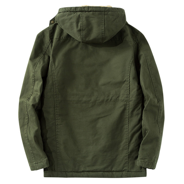 Herren Thermo-Canvasparka mit Kunstfell-Innenfutter, Kapuze und Multifunktions-Taschen Drune