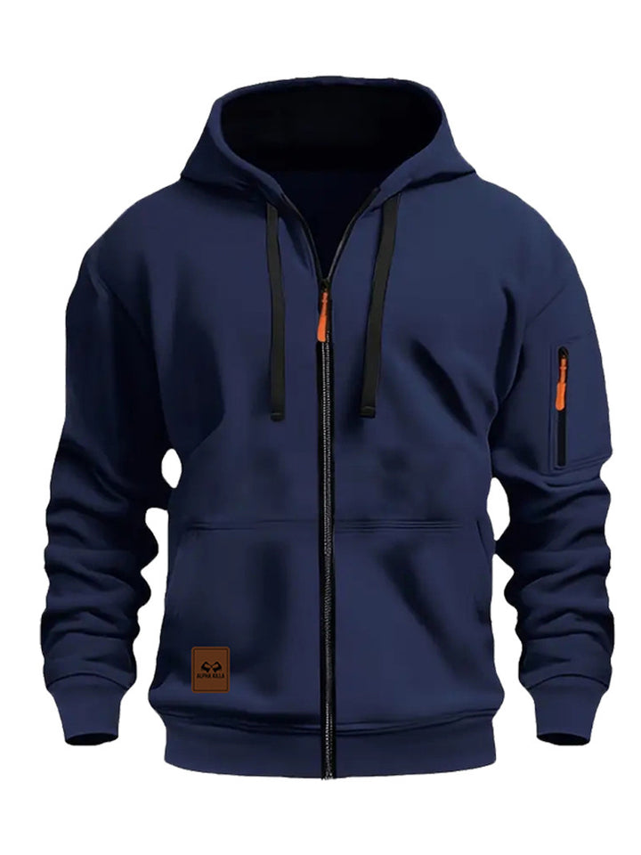 Herren Sportliche Fleecejacke mit Kapuze Drune