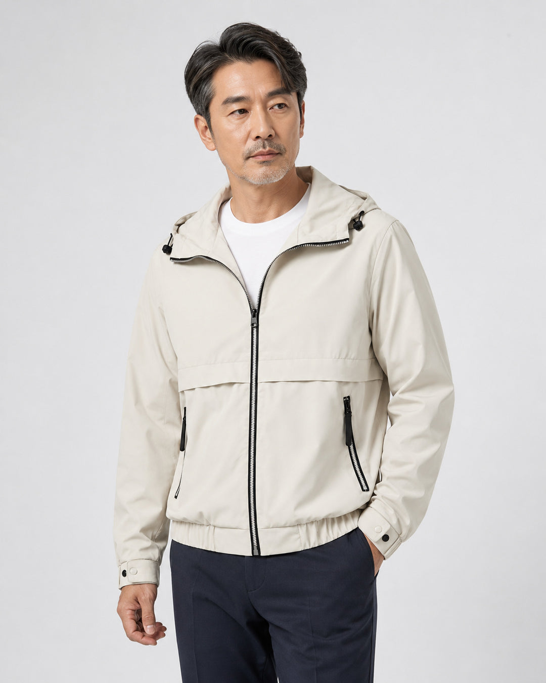 Herren Leichte Freizeitjacke mit verstellbarem Kapuze Drune