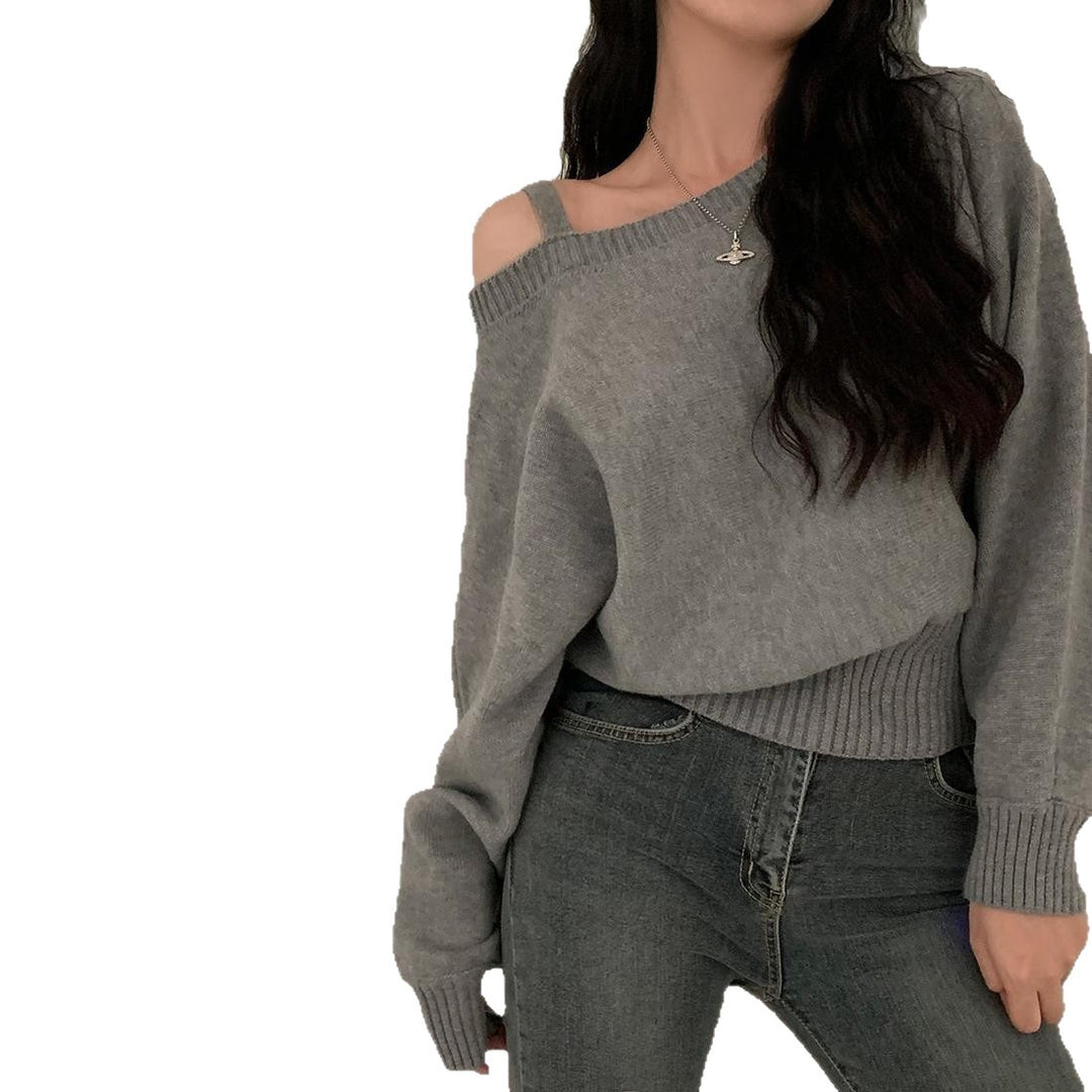 Damen Modischer Pullover mit Schulterdesign und lässigem Schnitt Drune