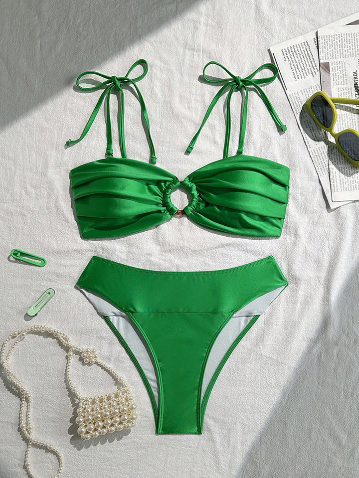 Damen Bandeau-Bikini mit eleganter Rüschendetail Drune