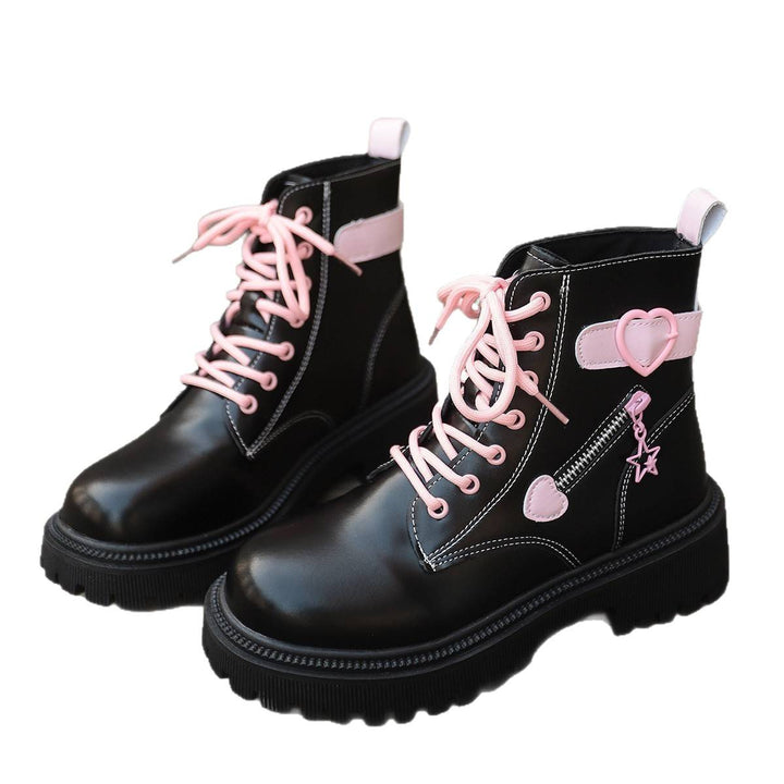 Damen Modische High-Top Boots mit Herz-Details Drune