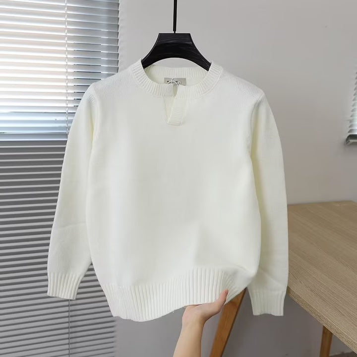 Damen Eleganter Strickpullover mit Stehkragen Drune