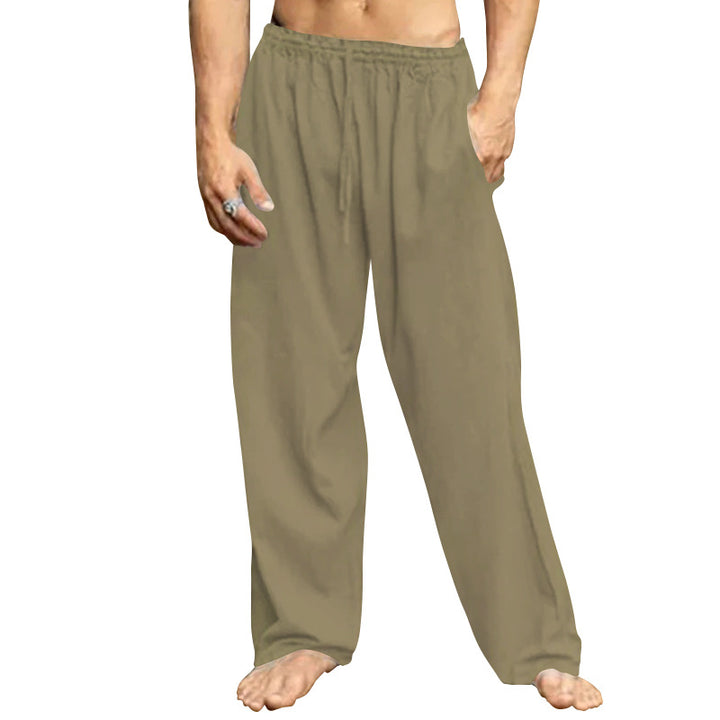 Herren nan Relaxhose mit weitem Bein elastischem Tunnelzugbund und seitlichen Eingrifftaschen Drune