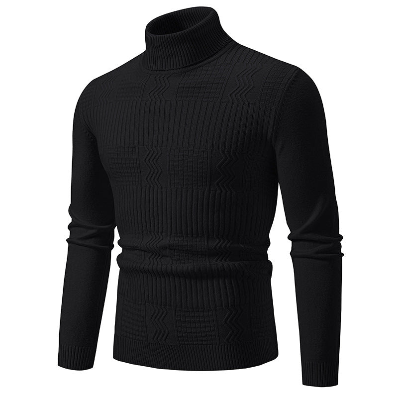 Herren Rollkragenpullover mit Strukturstrick und körpernaher Silhouette Drune