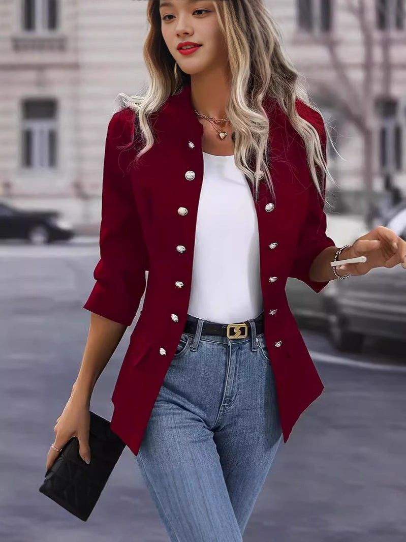 Damen Blazer mit stylishen Druckknöpfen und eleganter Passform Drune