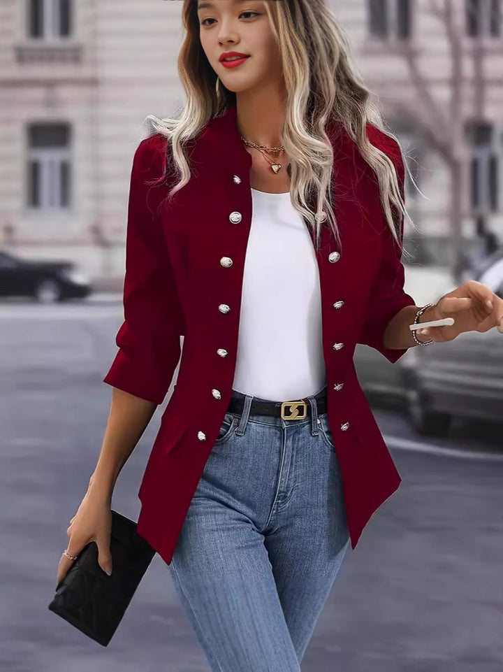 Damen Blazer mit stylishen Druckknöpfen und eleganter Passform Drune