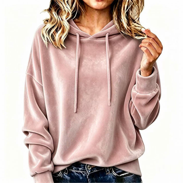 Damen Velours-Oversize-Kapuzenpullover mit Raglanärmeln Drune