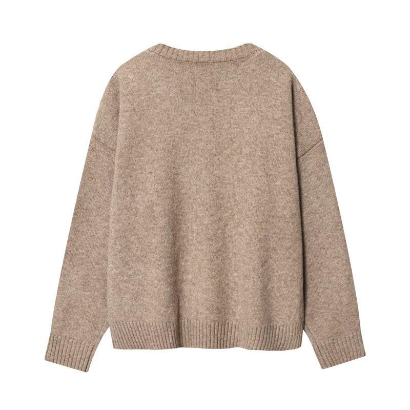 Damen V-Ausschnitt Strickpullover Drune