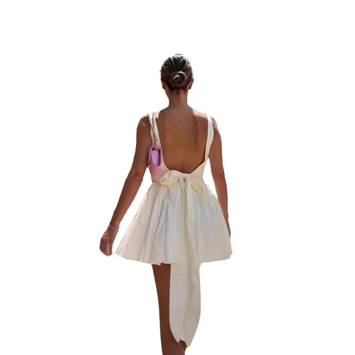 Damen Verspielt geschnittenes Minikleid mit quadratischem Ausschnitt und ausgestelltem Rock Drune