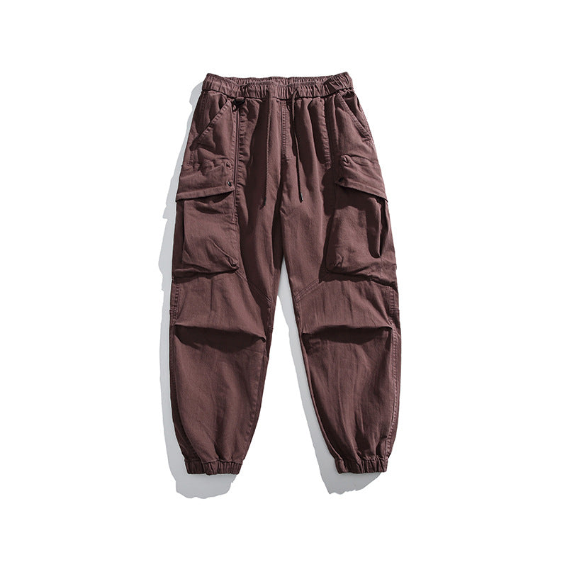 Herren Utility-Cargo-Hose mit elastischem Bund, Multifach-Taschen und Gummbündchen Drune