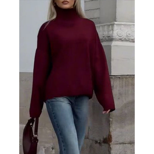 Damen modischer Oversized Pullover mit lässigem Schnitt und weichem Material Drune