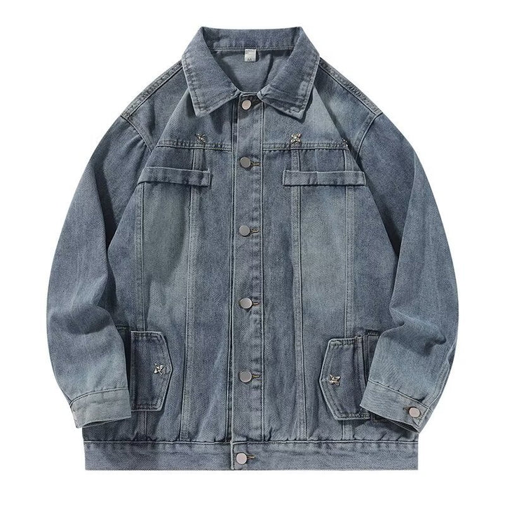 Herren lässige Denimjacke mit klassischen Details Drune