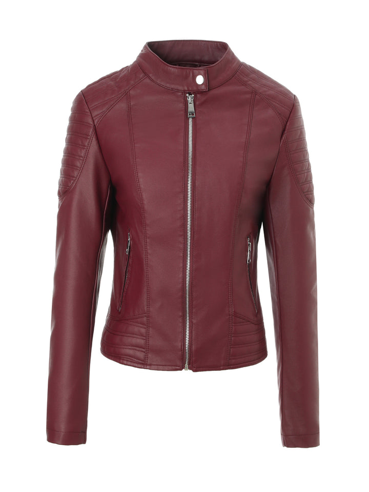 Damen Modische Kunstlederjacke Drune