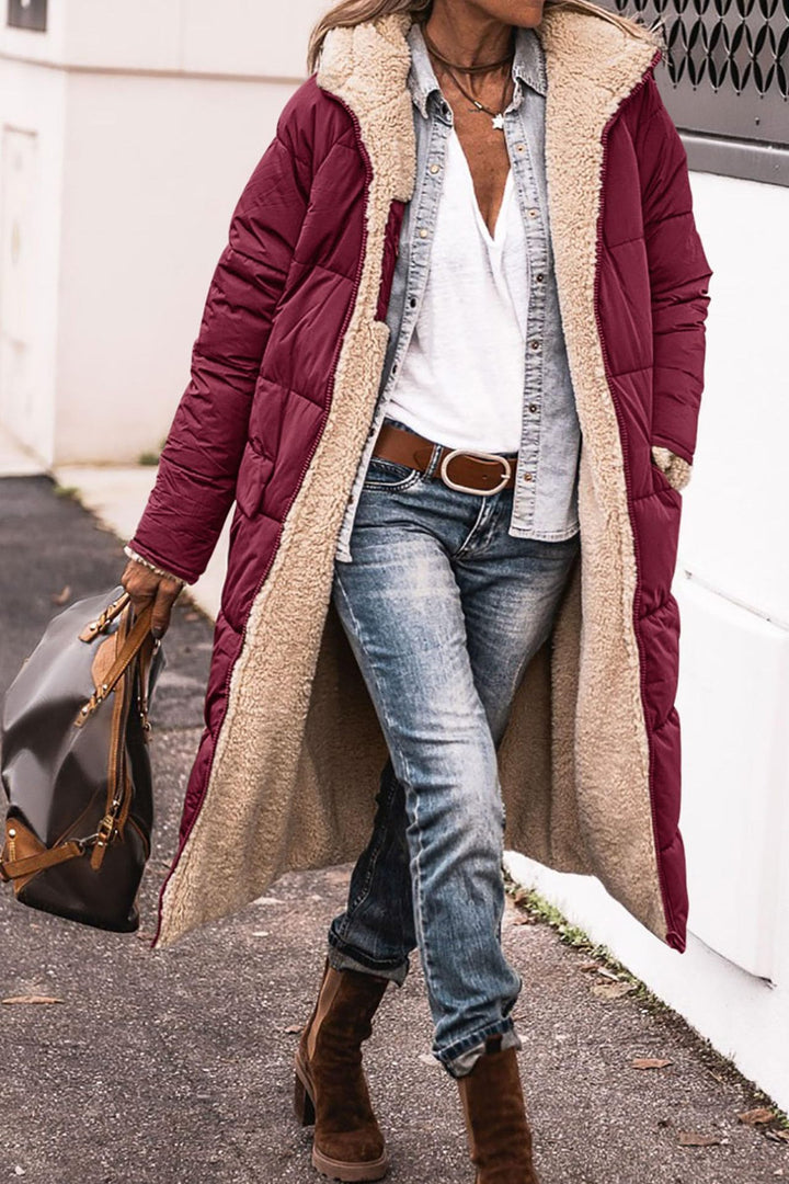 Damen lange Steppjacke mit kuscheligem Innenfutter und großzügiger Passform Drune