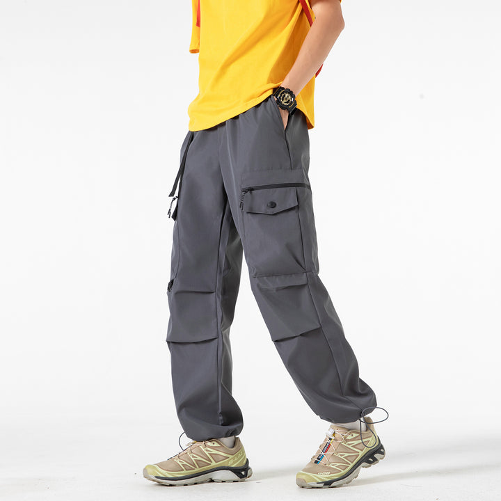 Herren Weite Utility-Cargohose mit Multifachtaschen, verstellbarem Saum und integriertem Gurt Drune