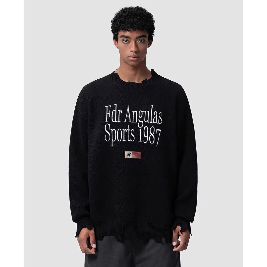 Herren Grobstrickpullover mit einzigartigem Grafikdesign Drune