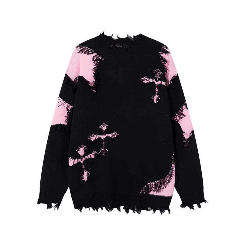 Damen Modischer Grobstrickpullover mit einzigartigem Zopfmuster Drune