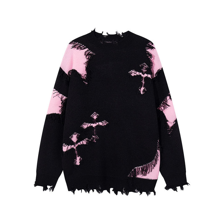Damen Modischer Grobstrickpullover mit einzigartigem Zopfmuster Drune