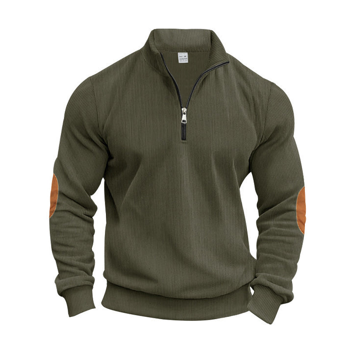 Herren Sportlicher Pullover mit Stehkragen und Reißverschluss Drune