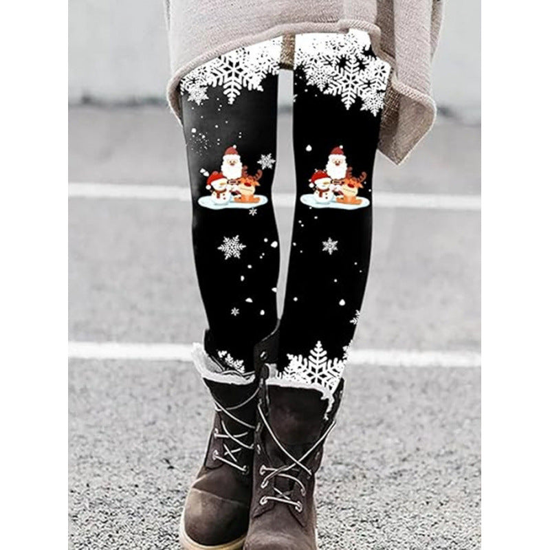 Damen Gemusterte Weihnachtsleggings Drune