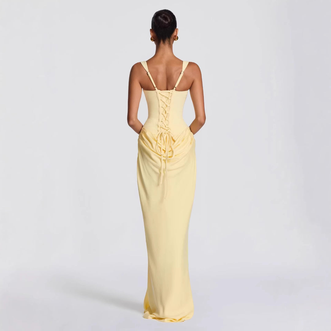 Damen Fließendes Maxi-Kleid mit asymmetrischem Schnitt und raffiniertem Drapé Drune