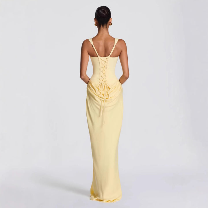 Damen Fließendes Maxi-Kleid mit asymmetrischem Schnitt und raffiniertem Drapé Drune