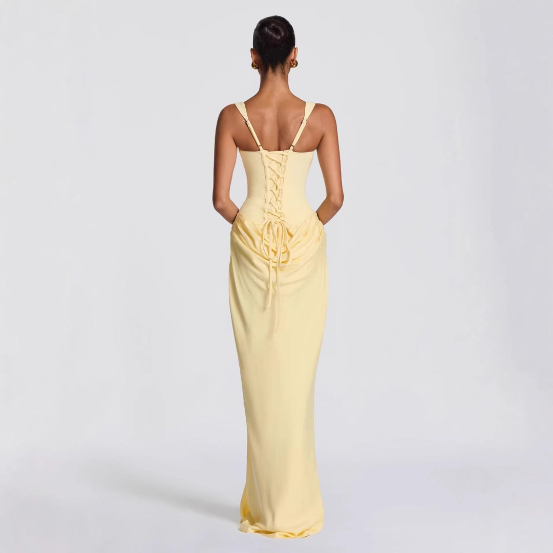Damen Fließendes Maxi-Kleid mit asymmetrischem Schnitt und raffiniertem Drapé Drune