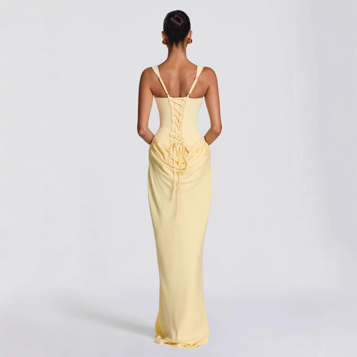 Damen Fließendes Maxi-Kleid mit asymmetrischem Schnitt und raffiniertem Drapé Drune