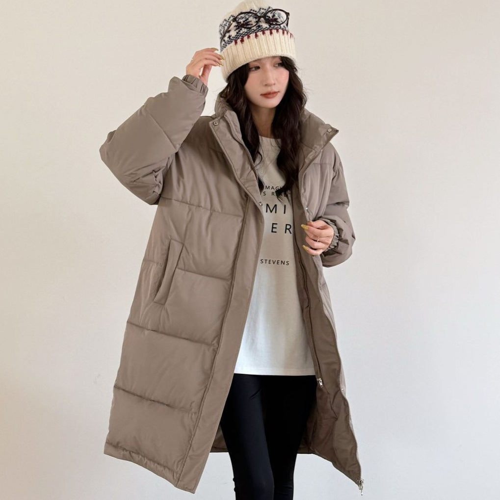 Damen Eleganter gefütterter Winterparka mit Plüschkragen und praktischen Taschen Drune