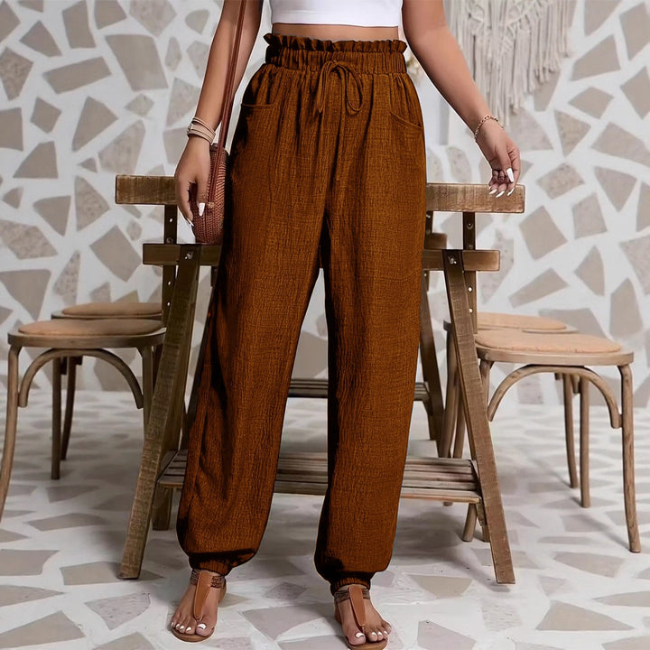 Damen weite Paperbag-Hose Drune